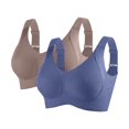 thumbnail image 1 of SMihono 2 Pack Seamless Wireless Bras for Women - Comfortable Full Coverage Bralettes No Underwire Supportive Everyday T-Shirt Bra Blue M, 1 of 2