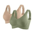 thumbnail image 1 of SMihono 2 Pack Women's Ribbed Push Up Adjustable Wireless Bra,Upliftjoys Bra 2025 Stylish Lushfitting Powerful Push-Up Seamless Bra Khaki XL, 1 of 2