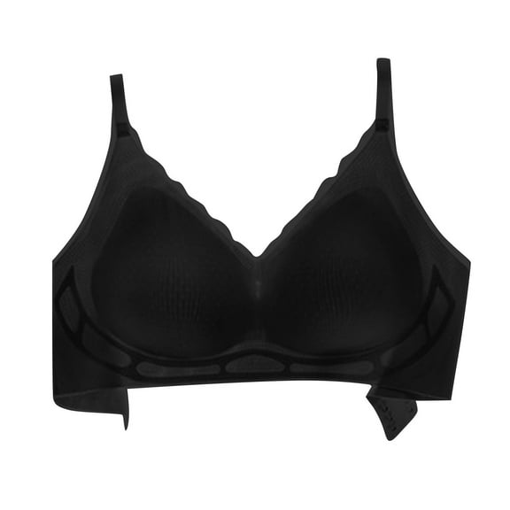 SMihono 2025 Comfy Push Up Bra for Women Solid Back Buckle Sexy Bralette Adjustable Strappy Bras Full Coverage Bralettes Black XL