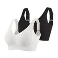 thumbnail image 1 of SMihono 2PCS Seamless Bras for Women Full Support Push Up Ribbed Wireless Sports Bras Solid Plus Size Everyday Bra Black XXXXL, 1 of 5