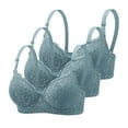 thumbnail image 1 of SMihono 3 Pack Women's Push up Bra Lightly Lined Demi Bra Underwire All Over Lace Sexy Bra Comfortable Full Coverage Bralette Blue XXXL, 1 of 2