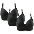 thumbnail image 1 of SMihono 3pc Bras for Women Wireless Plus Size Tank Bra Full Cup Everyday Push Up Breathable Casual Comfortable Black 16, 1 of 4