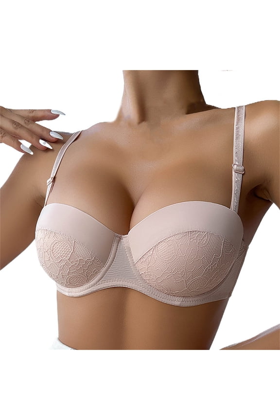 Add Two Cups Bras Brassiere for Women Push Up Padded, Deep Plunge Demi Bra Cleavage Enhancer Low Cut Underwire Bras White 8