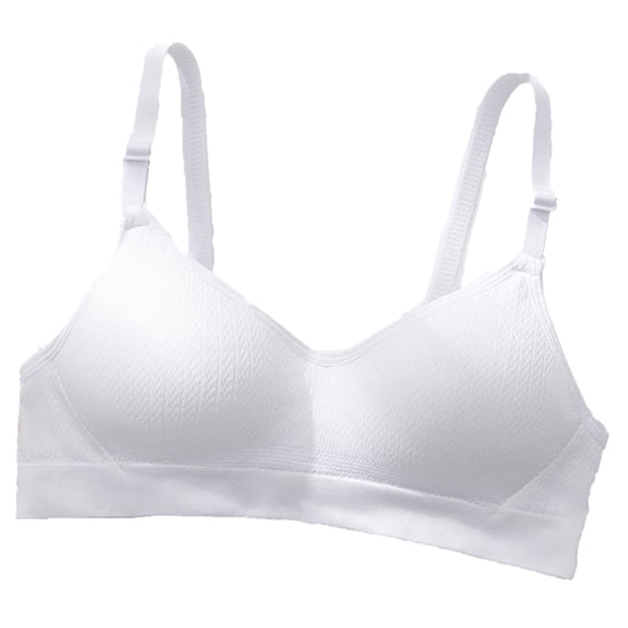 SMihono Adolescent Girls' Underwear, Female Students' Underwear, Soft and Comfortable Without Steel Rings, Women's Underwear White M