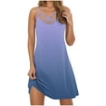 thumbnail image 1 of SMihono Beach Dresses for Women 2025 Summer Tie-Waist Flowy Gradient Casual Dress with Adjustable Straps for Vacation Sky Blue XXL, 1 of 5