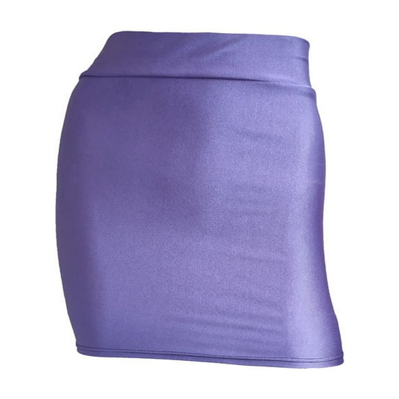 SMihono Bodycon Mini Skirt for Women Shiny Metallic Mini Skirt Wet Look Leather Short Skirt Stretch Pencil Party Skirts Clothes Purple 12