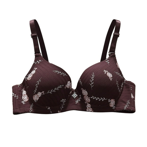 SMihono Bras Women Comfortable Wire Free Push Up Bra Full Support Lift Bras Sagging Breasts Full Figure Bralette Everyday Coffee 44