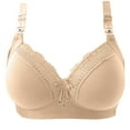 thumbnail image 1 of SMihono Bras for Women No Underwire Adjustable Straps Push Up Bralette 2025 Everyday Wear Comfort Wire Free Full Support Bra Beige S US(4), 1 of 3