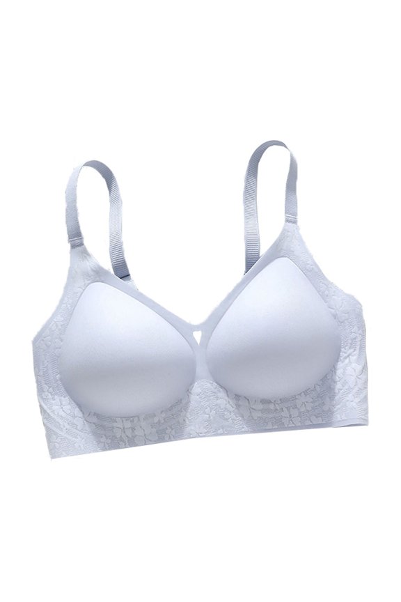 Bras for Women No Underwire Comfort Bras Seamless Push up Wirefree Bras Everyday Bras with Adjustable Straps Sky Blue L