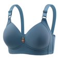 thumbnail image 1 of SMihono Bras for Women No Underwire Wireless Bras - Seamless Push Up Full Coverage Solid Bralettes Comfortable Everyday Bra Blue M US(6), 1 of 2