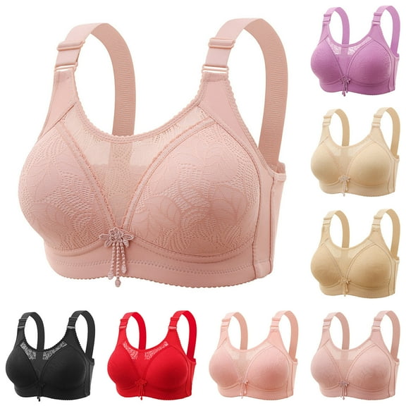 SMihono Bras for Women No Underwire, Wireless Push Up Bra Soft and Light Full Coverage Seamless Bras Everyday Sleep Bralette Beige 42/95