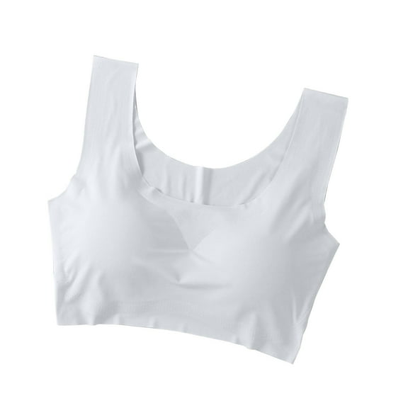 SMihono Breathable Bras for Women Full Coverage Seamless Back Smoothing T-Shirt Bra No Underwire Soft Comfortable Underwear White XXL