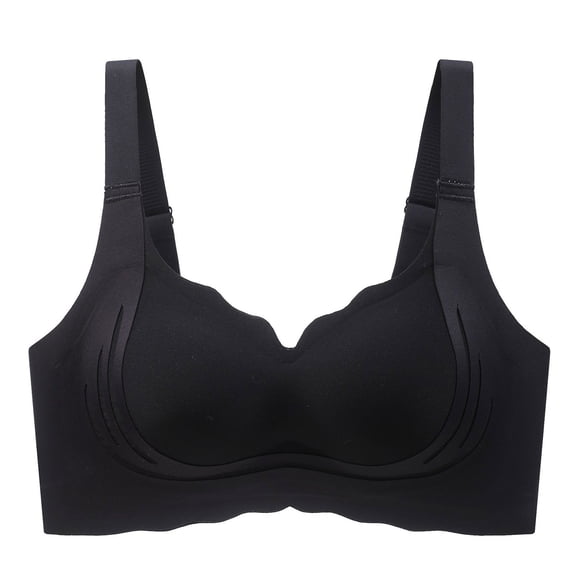 SMihono Caralush Bra-Lushfitting Powerful Push-Up Full Coverage Everyday Bra Comfort Adjustable Bras for Older Women Black 44