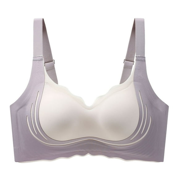 SMihono Caralush Bra-Lushfitting Powerful Push-Up Full Coverage Everyday Bra Comfort Adjustable Bras for Older Women Purple 36