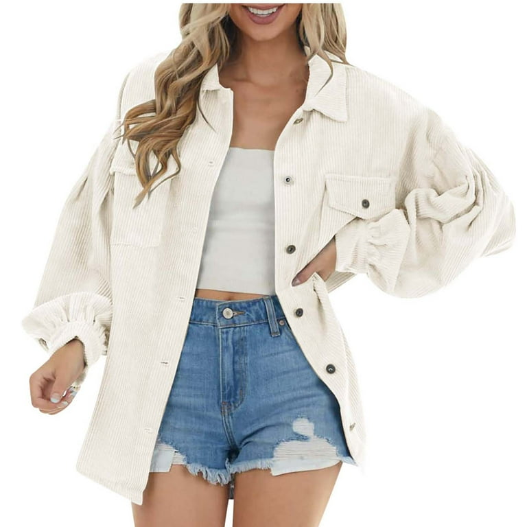 SMihono Clearance Bust Pocket Loose Lapel Cardigan Midi Jacket Womens Plus  Size Single Breasted Button Solid Color Casual Long Sleeve Coat Female  Outerwear White XL 