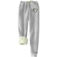 thumbnail image 1 of SMihono Clearance Comfy Stretchy Fleece Lined Solid Color Loose Fit Soft Winter Warm Thick Sweatpants for Women Drawstring Pants Thermal Jogger Pants Sweatpants Gray M, 1 of 5