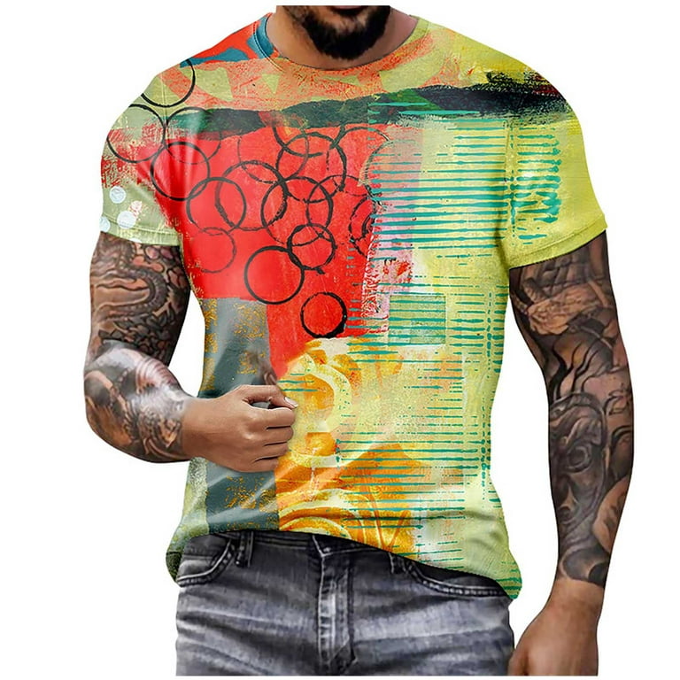SMihono Clearance Mens Blouses Loose Casual T Shirts for Men Newspaper  Letter Print Fashion Trendy Crew Neck Short Sleeve Gifts for Men Male  Leisure Red 