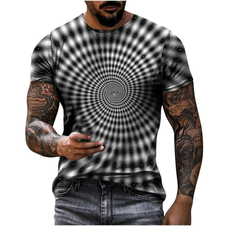 SMihono Clearance Ombre Color Gradient 3D Optical Illusion Print Gifts for  Men Fashion Trendy Mens Blouse T Shirts for Men Short Sleeve Street Crew  Neck Slim Fit Male Leisure Gray 16 