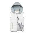 thumbnail image 1 of SMihono Clearance Sleeveless Zip Up Hoodie Cotton Vest Coat Drawstring Womens Plus Casual Fashion Loose Zip Ups Solid Warm Tops Female Outerwear White L, 1 of 5
