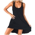 thumbnail image 1 of SMihono Clearance Sling Skirt Midi Dresses for Women Womens Skinny Slim U Neck Sleeveless Racer Back Solid Color Sleeveless Sport Casual Female Outwear Black XL, 1 of 5