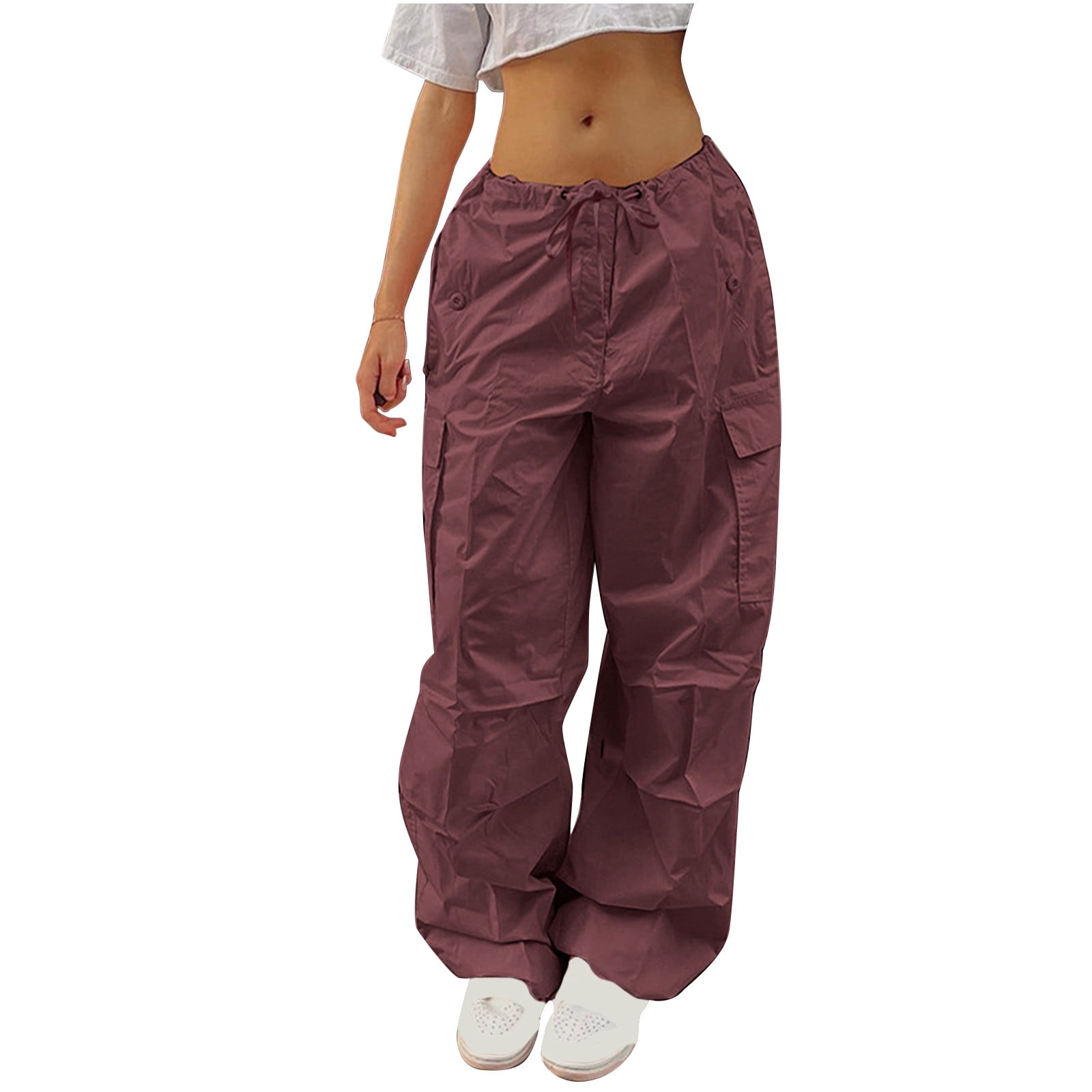 New Fashion Style Hip Hop Loose Pants Wine Red Jeans Baggy Cargo