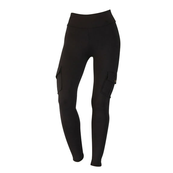 SMihono Yoga Fitness Trendy Sports Pants Womens Plus Skinny Slim Fit Female Activewear Multi Pockets Stretchy High-Waist Quick-drying Running Hip Trousers for Women Tops Black L