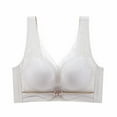 thumbnail image 1 of SMihono Comfort Bra Women Push Up Lace Wirefree Bras No Underwire Bralette Wide Shoulder High Support Sport Bras White 34, 1 of 2