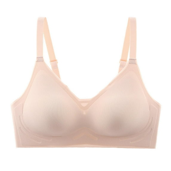 SMihono Comfortable Seamless Full Coverage Bra for Women Wireless Solid Color Bras with Soft Support Smooth Bralette Pink XXL