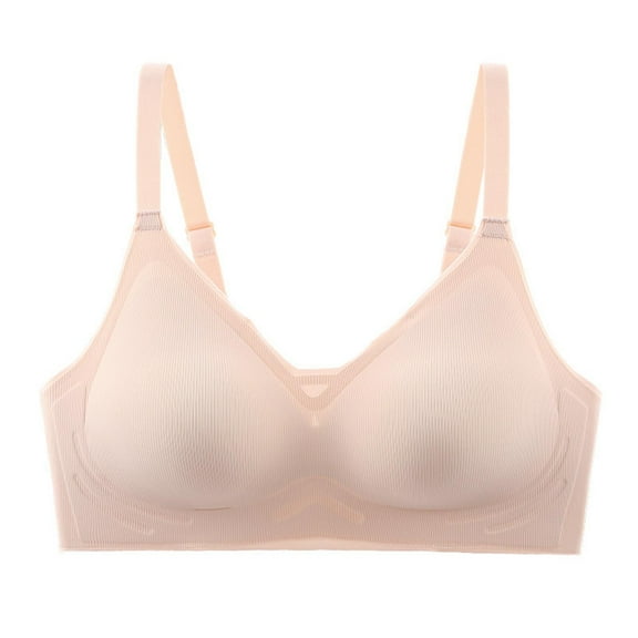 SMihono Comfortable Seamless Full Coverage Bra for Women Wireless Solid Color Bras with Soft Support Smooth Bralette Pink XXL