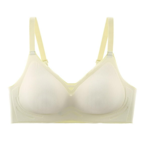SMihono Comfortable Seamless Full Coverage Bra for Women Wireless Solid Color Bras with Soft Support Smooth Bralette White XXL