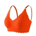 thumbnail image 1 of SMihono Cute Scalloped Bras for Women No Underwire Seamless Comfort Bralettes for Women with Support Everyday Plunge Bra Red XL, 1 of 6