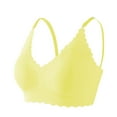 thumbnail image 1 of SMihono Cute Scalloped Bras for Women No Underwire Seamless Comfort Bralettes for Women with Support Everyday Plunge Bra Yellow M, 1 of 6