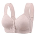 thumbnail image 1 of SMihono Daisy Bras for Older Women,2025 Front Close Button Cotton Bras Breathable Full Support Wide Back No Underwire Bra Gray 42, 1 of 2