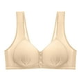 thumbnail image 1 of SMihono Daisy Bras for Older Women Front Closure Breathable Cotton Bras No Underwire Support and Lift Comfy Soft Bras Beige 38/85, 1 of 3
