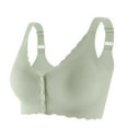 thumbnail image 1 of SMihono Daisy Bras for Older Women Front Closure Comfortable Bra Plus Size Breathable Push Up Seamless Bralettes for Seniors Green XL, 1 of 4