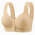 thumbnail image 1 of SMihono Daisy Bras for Older Women No Underwire Full Coverage Senior Padded Bra Front Closure Nursing Underwear Push Up Cotton Bralettes Beige XXXL, 1 of 2