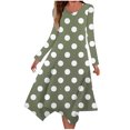 thumbnail image 1 of SMihono Deals Birthday Dresses for Women Drop Shoulder Dresses for Women Elegant Polka Dot Print Dresses Formal Dress Cocktail Dresses Wedding Guest Green 4, 1 of 5