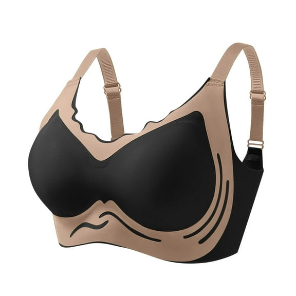 SMihono Fashion Caralush Bras for Older Women, No Underwire Lifting Bras Comfortable Adjustable Everyday Caralush Pushup Bra Black M