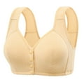 thumbnail image 1 of SMihono Fashion Daisy Bra, Daisy Bra for Seniors, Plus Size Fashion Charm Front Closure Bras, Front Snaps Daisy Bra for Seniors Beige 36/80, 1 of 2