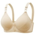 thumbnail image 1 of SMihono Deals Everyday Bras for Women Lace Loose Fit Thin Seamless Wireless Bralette Women 2025 Y2K Adjustable Bra Underwear Beige 40, 1 of 2