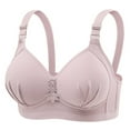 thumbnail image 1 of SMihono Fashion Full Coverage Bras for Women V Neck Breathing No Underwire Thin Strap Everyday Comfortable Push Up Bras Pink 44, 1 of 2