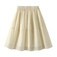 thumbnail image 1 of SMihono Fashion Ladies Pleated Skater Skirts Summer Casual A Line Mini Skirt for Women Elastic Waist Short Skirts Trendy Clothes Beige Free Size, 1 of 8