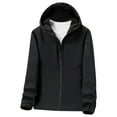 thumbnail image 1 of SMihono Deals Large Size Teen Girls Long Sleeve Casual Outwear Coats Men And Women Sprint Coat Thin Style Outdoor Ski Suit Hooded Windproof And Coat Hooded Coat/Jacket Black 16, 1 of 4