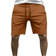 thumbnail image 1 of SMihono Deals Men's Loose Straight Beach Medium Comfortable Pants Casual Sports Five Point Pants Jeans Workout Running Shorts Soft Cotton Flex Stretch Training Knit Gym Cargo Shorts Brown 6, 1 of 6