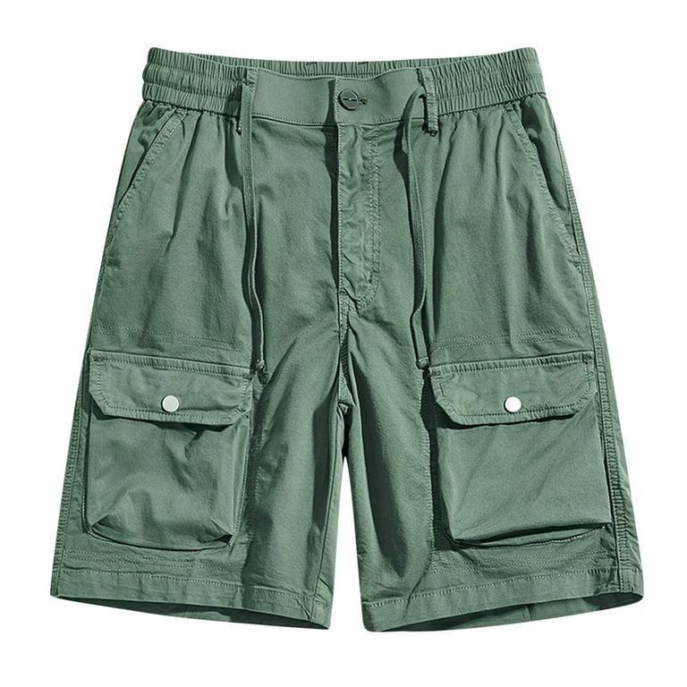 SMihono Deals Men's Plus Size Cargo Shorts Multi-Pockets Relaxed Summer  Beach Shorts Pants Jeans Workout Running Shorts Soft Cotton Flex Stretch  Training Knit Gym Cargo Shorts Army Green 14 