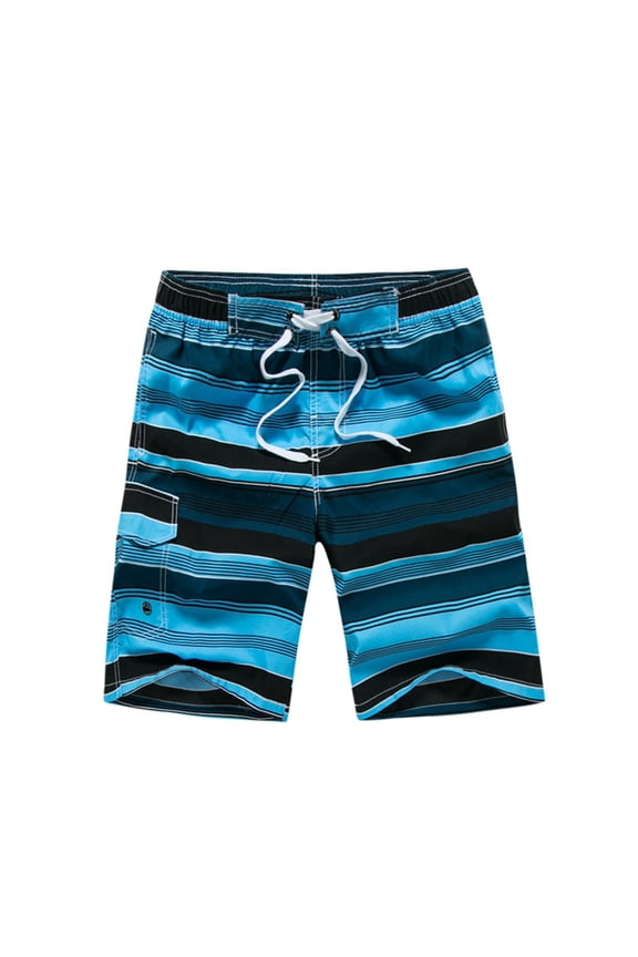 Fashion Men's Summer Thin Fast-drying Beach Trousers Casual Drawstring Sports Short Pants Jeans Workout Running Shorts Soft Cotton Flex Stretch Training Knit Gym Cargo Shorts Blue 8