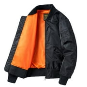 SMihono Deals Mens Thicken Plush Hoodless Outwear Coats Plus Size Men's Long Sleeve Zipper Outdoor Sport Jacket With Pockets Long Sleeve Casual Coat/jacket Black 6