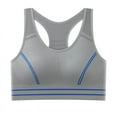 thumbnail image 1 of SMihono Fashion Sports Bras for Women Cotton Racer Back Bra Stretch Pullover Workout Everyday Bras Medium Impact Supports Bralettes Gray M, 1 of 3