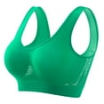 thumbnail image 1 of SMihono Fashion Sports Bras for Women No Underwire Large Bust High Impact Wirefree Bra Push Up Comfortable Breathable Bras Green 4, 1 of 2