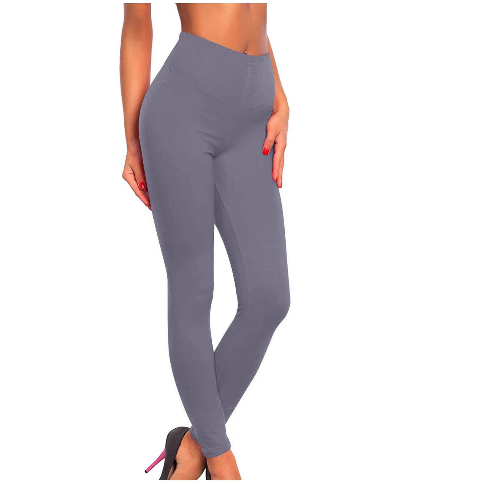 SMihono Deals Teen Girls Full Length Trousers Leggings Women's Sports  Fitness Pants Solid Colored CasualTight Fitting Tight Peach Hip Yoga Pants  Stretch Pants Gray 6 